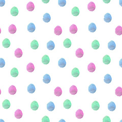 Polka dot watercolor pastel color seamless pattern