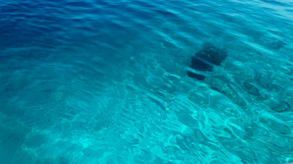 Blue sea water background, Jakarta Province, Indonesia on November 17, 2019 
