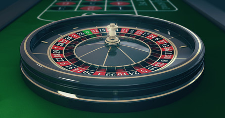 Casino roulette wheel.