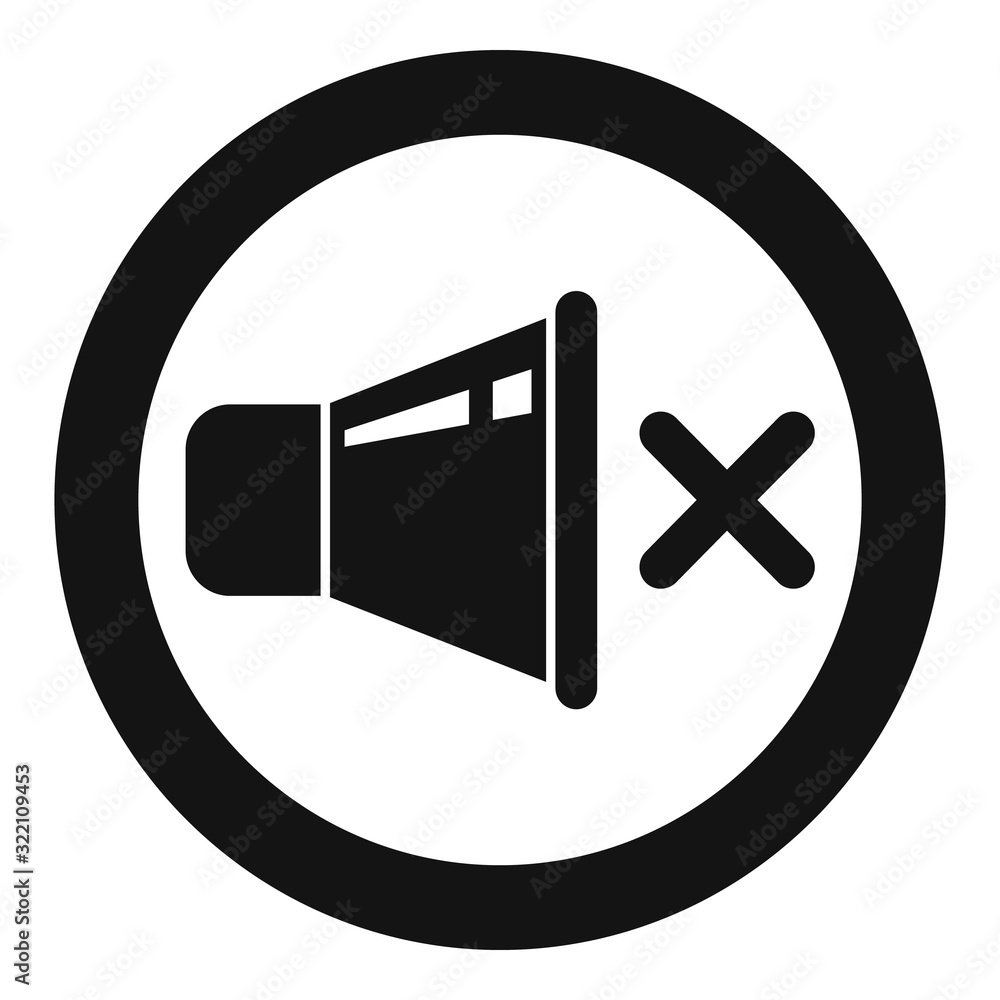 Poster no sound icon. simple illustration of no sound vector icon for web design isolated on white backgrou