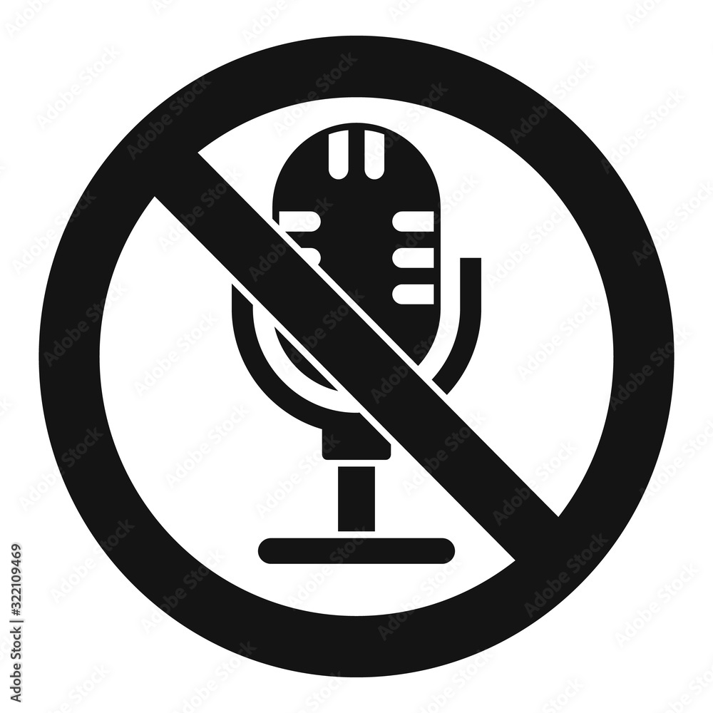 Poster no microphone icon. simple illustration of no microphone vector icon for web design isolated on whit
