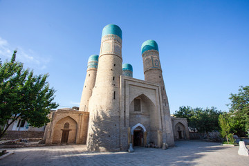 Chor-Minor minaret with four towers in Bukhara, Uzbekistan (Central Asia)