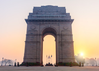Fototapeta na wymiar India Gate at sunrise, Rajpath, New Dehli, Delhi, India