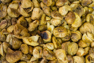 top view texture of figs. Dried fruits wholesome healthy natural vegetarian food.