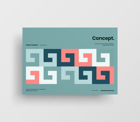 Creative business presentation vector A4 horizontal orientation front page mock up. Modern corporate report cover abstract geometric illustration design layout. Company identity brochure template.