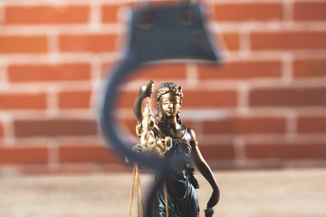 handcuffs and justice lady