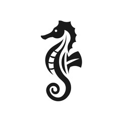 Sea Horse creative vector illustration,Sea animal color icons in trendy flat style © krustovin
