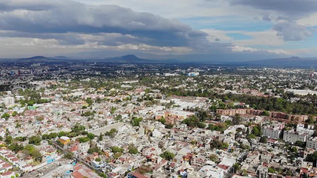 Aerial view, middle class neighborhood, south of Mexico City