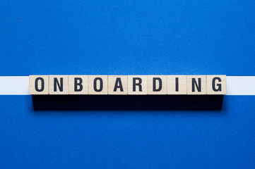 Onboarding word concept on cubes