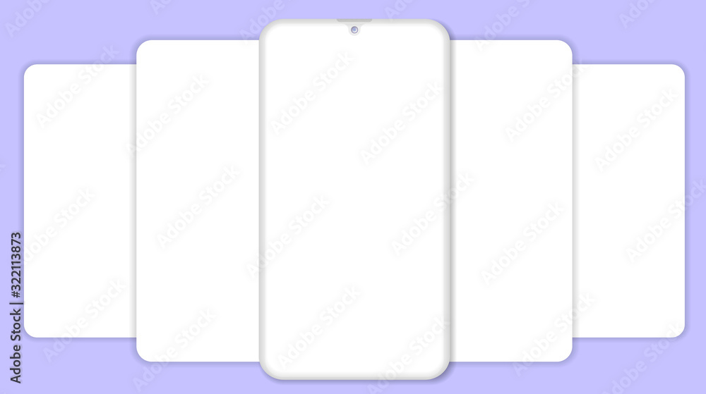 Poster phone with interface carousel post on social network. vector illustration