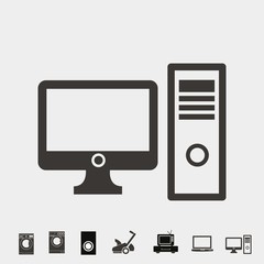 desktop computer icon vector illustration and symbol for website and graphic design