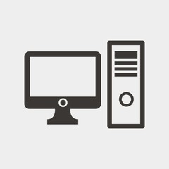 desktop computer icon vector illustration and symbol for website and graphic design