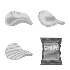 Isolated object of food and snack logo. Collection of food and popcorn stock vector illustration.