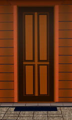 Realistic exterior door digital painting