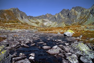 Fototapeta na wymiar High Tatras - Surroundings of Hincove lakes in the High Tatras.