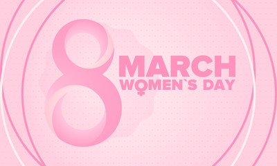 Happy Women&rsquo;s Day. International holiday of female solidarity, which is celebrated on March 8. Women's rights, girl power. Female sign. Poster, card, banner and background. Vector illustration