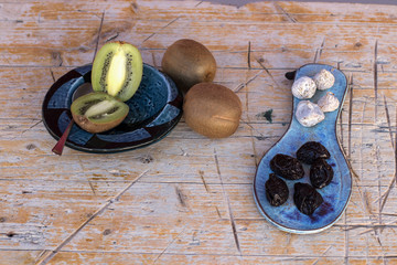 Kiwis, dried figs and prunes. To have good gut health and stop constipation.