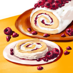 Raspberry roll