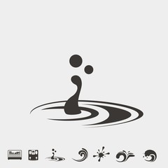 water splash icon vector illustration and symbol for website and graphic design