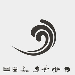 water wave icon vector illustration and symbol for website and graphic design