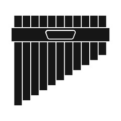 Vector design of flute and pan symbol. Web element of flute and panpipe stock symbol for web.