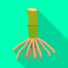 Vector design of root and cane sign. Web element of root and plant stock symbol for web.