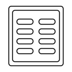 Ventilation grate vector icon.Outline,line vector icon isolated on white background ventilation grate.