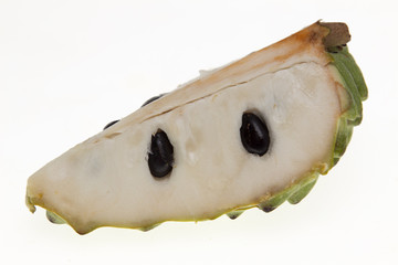 tropical fruits in a cut on a white background
