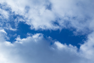 Beautiful large clouds against a clean blue sky