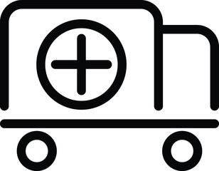 ambulance icon, vector line illustration