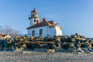 Fototapeta na wymiar West Seattle Shoreline Lighthouse 6