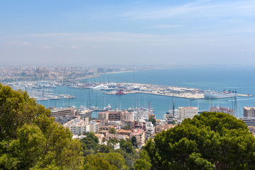Fototapeta na wymiar Panorama of Palma de Mallorca, the capital of the island. Baleares, Spain