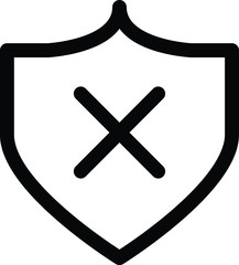 Obraz premium shield icon, vector line illustration