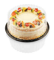 cake with fruit and berries