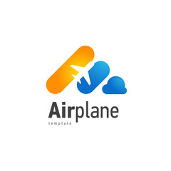 Airplane flight up silhouette vector round stripes arstract