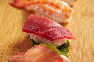 Tuna sushi, Japanese traditional dish 
