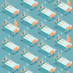 Coronavirus COVID-19 epidemic in China vector seamless pattern