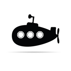 submarine with periscope vector silhouette