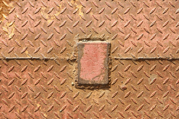 Rusty Checked plate with weld bead. Metal floor. background