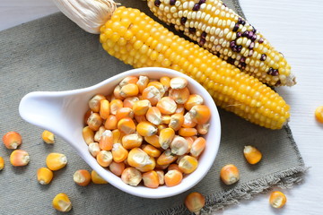 natural corn cob colored and shelled