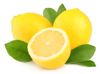 Lemons isolated on white background