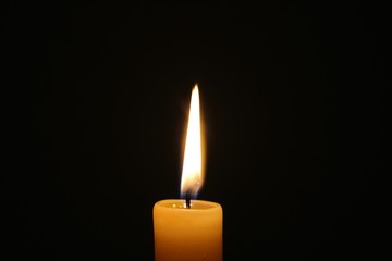 Yellow candle light flame