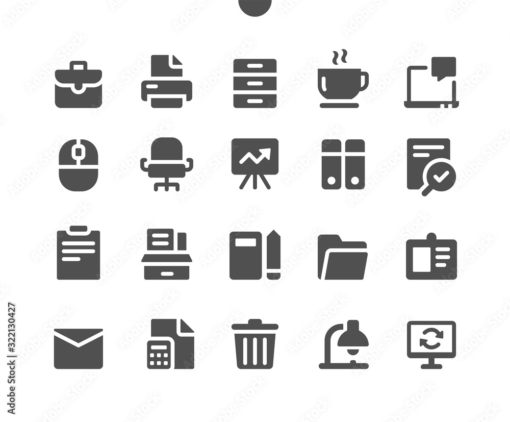 Poster office ui pixel perfect well-crafted vector solid icons 48x48 ready for 24x24 grid for web graphics 