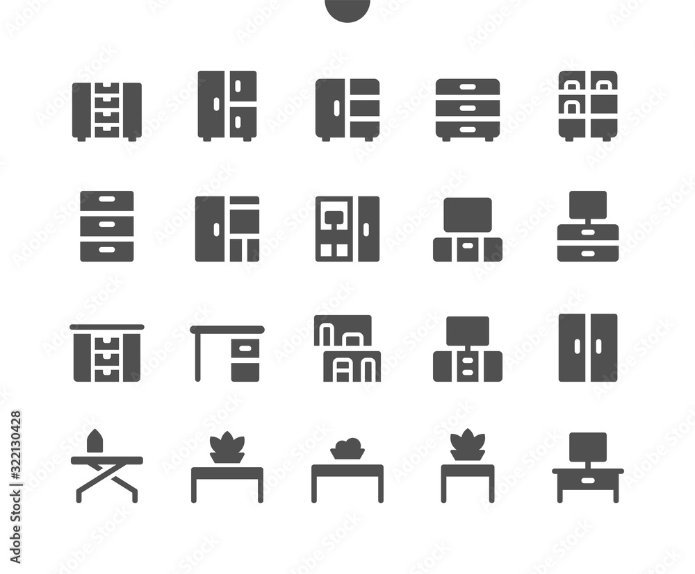 Poster furniture v1 ui pixel perfect well-crafted vector solid icons 48x48 ready for 24x24 grid for web gra