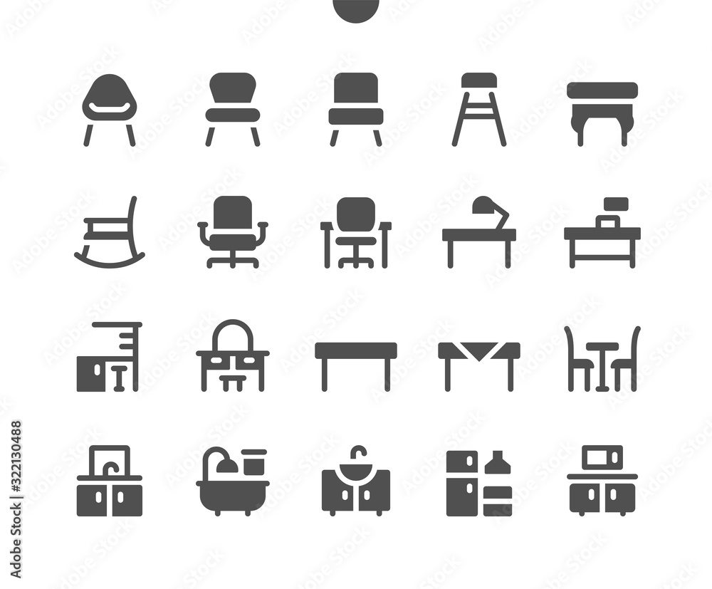 Poster furniture v2 ui pixel perfect well-crafted vector solid icons 48x48 ready for 24x24 grid for web gra