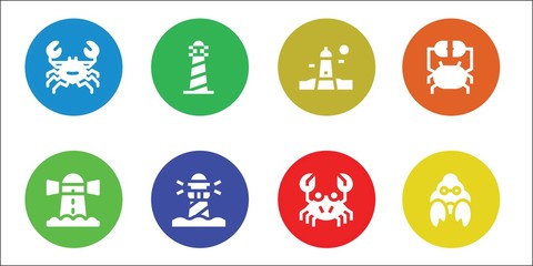 Modern Simple Set of seaside Vector filled Icons
