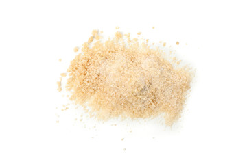 Fototapeta na wymiar Brown sugar isolated on white background, top view