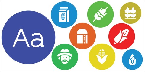 Modern Simple Set of crop Vector filled Icons