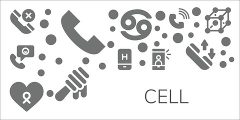 Modern Simple Set of cell Vector filled Icons