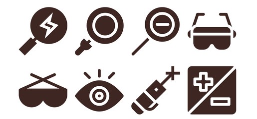 Modern Simple Set of optical Vector filled Icons